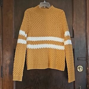 Woven Heart Cable Knit Sweater - Size L